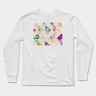 Bird Pattern Long Sleeve T-Shirt